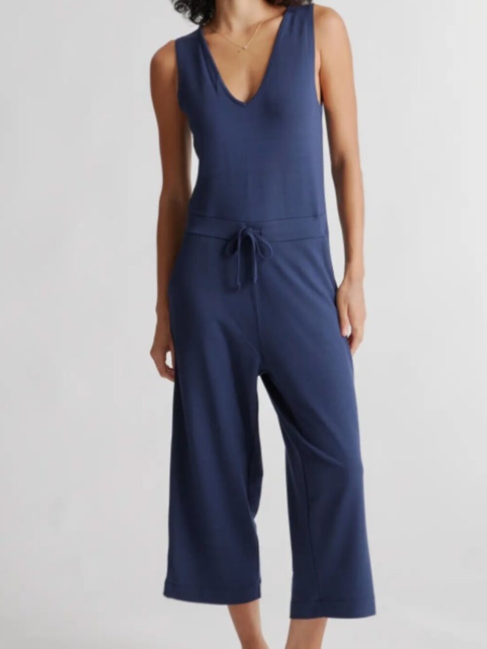 Quince Women's Size XS Navy Terry Modal Jumpsuit